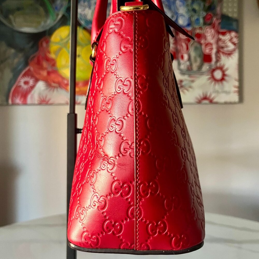 Gucci Red Microguccissima Leather Top Handle - Picture 3 of 15
